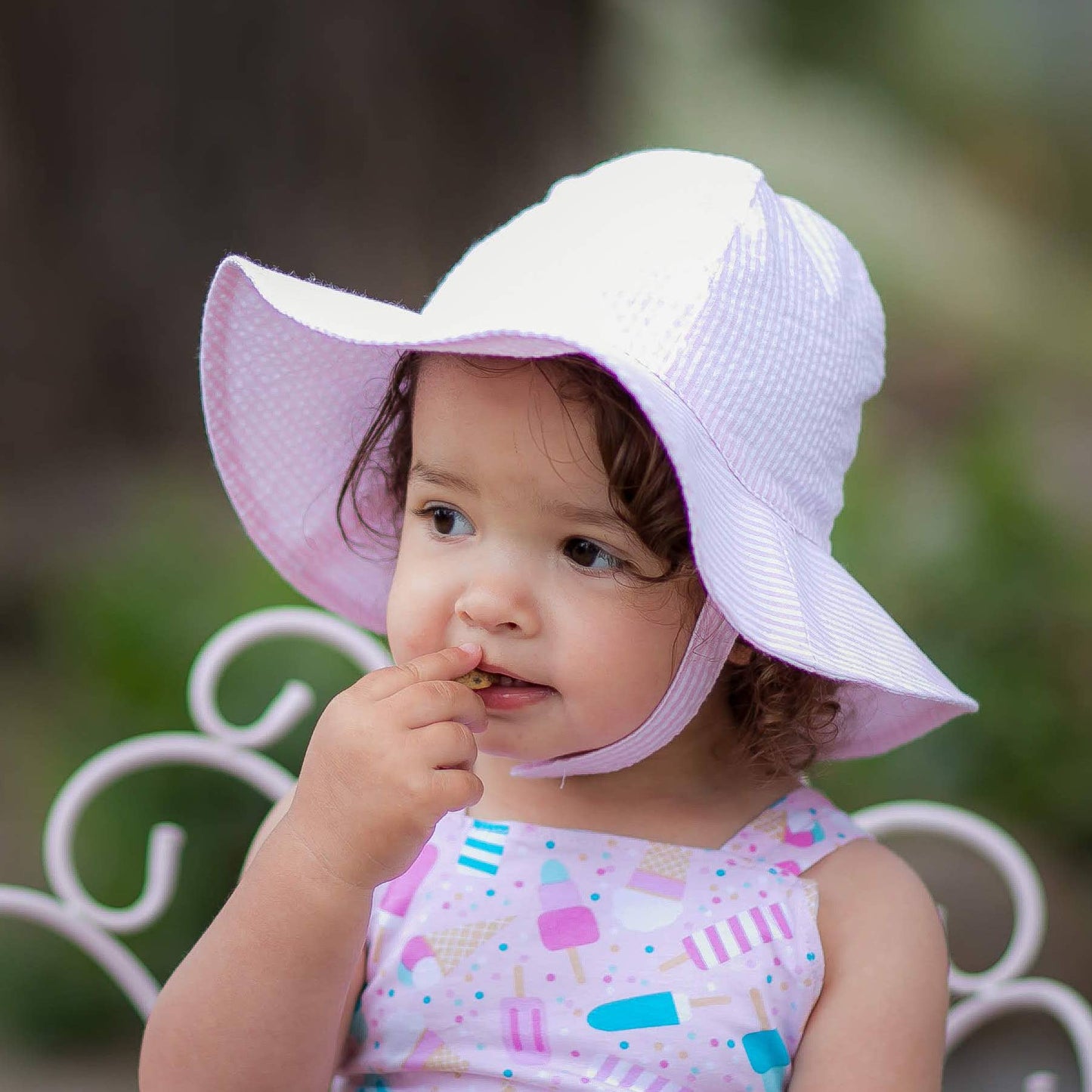 Pink Seersucker Sunhat Baby & Toddler