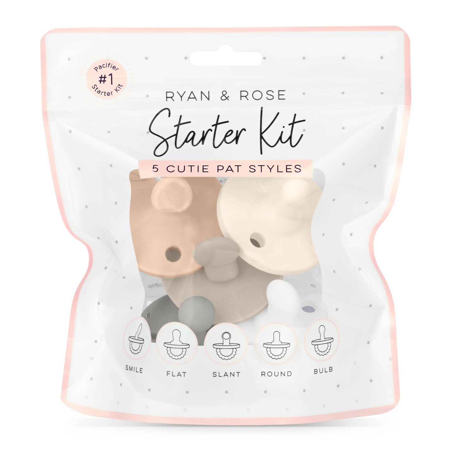 Pacifier Starter Kit – 5 Cutie PAT Styles for Soothing, Teething, and Baby Comfort