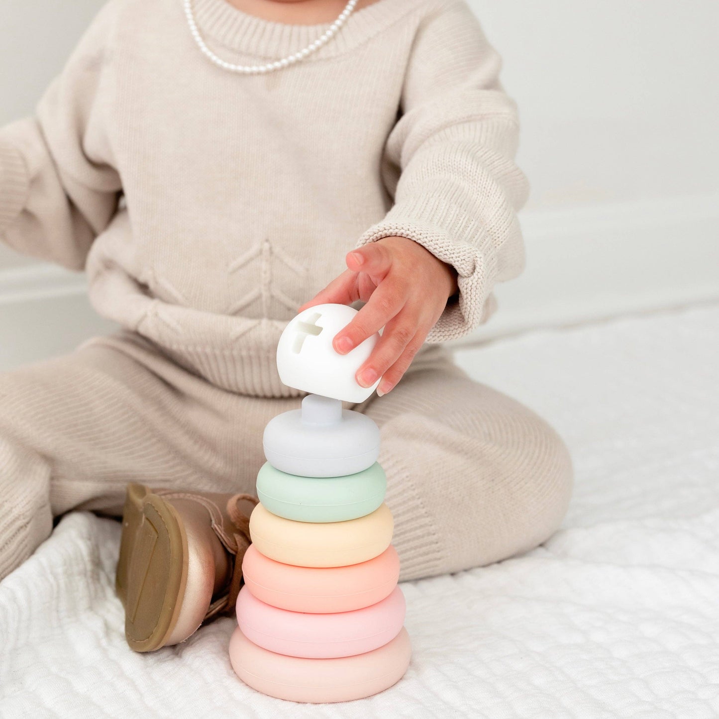 Silicone Cross Stacker Toy – Faith-Inspired, Developmental, and Stylish Baby Gift