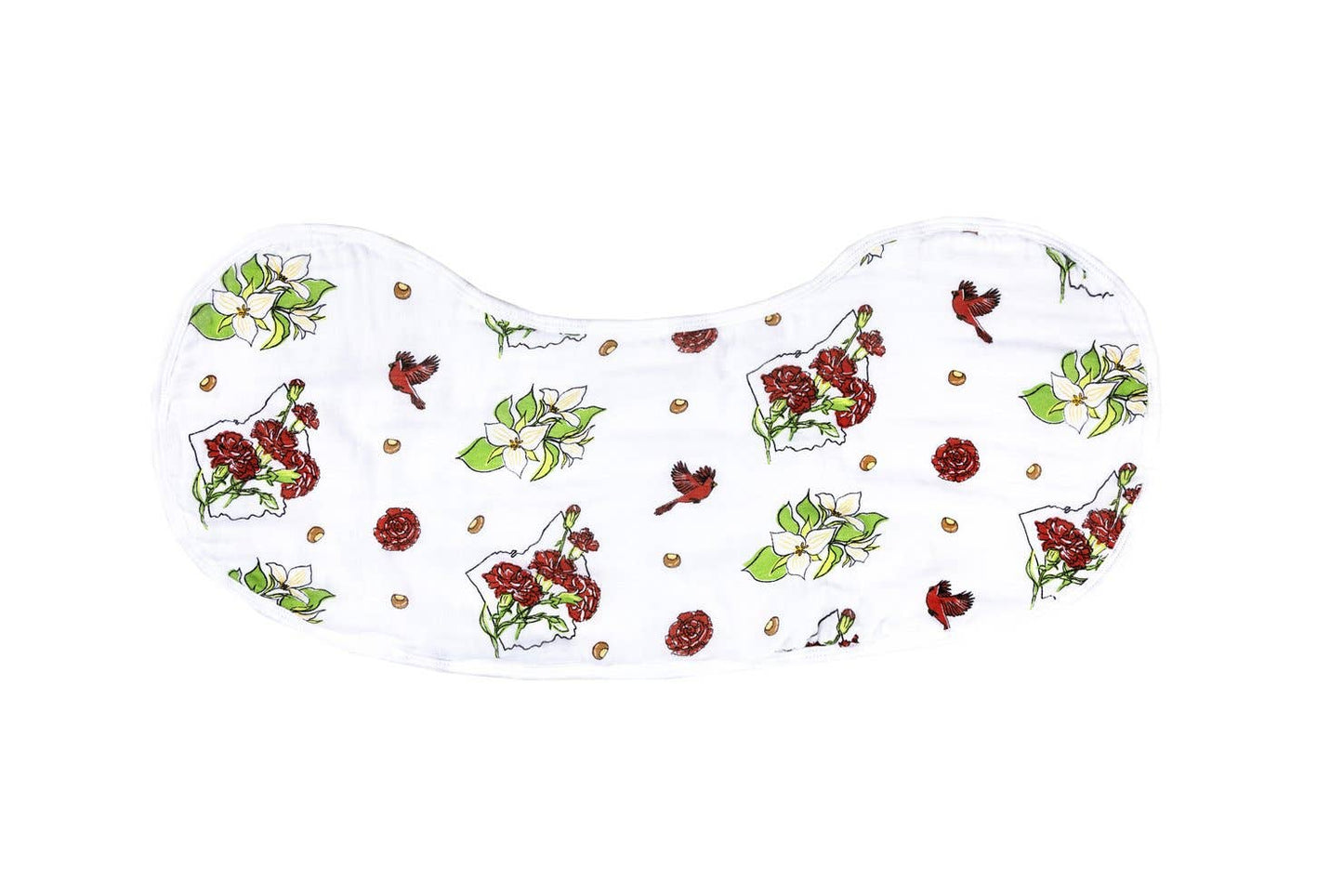 Ohio Baby (Floral): 2-in-1 Burp Cloth and Bib: