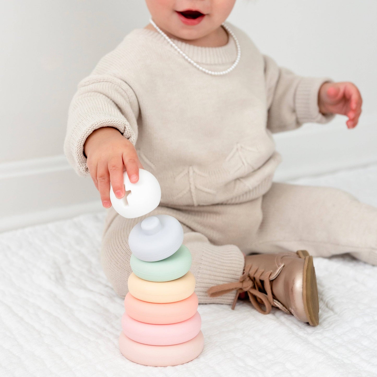 Silicone Cross Stacker Toy – Faith-Inspired, Developmental, and Stylish Baby Gift