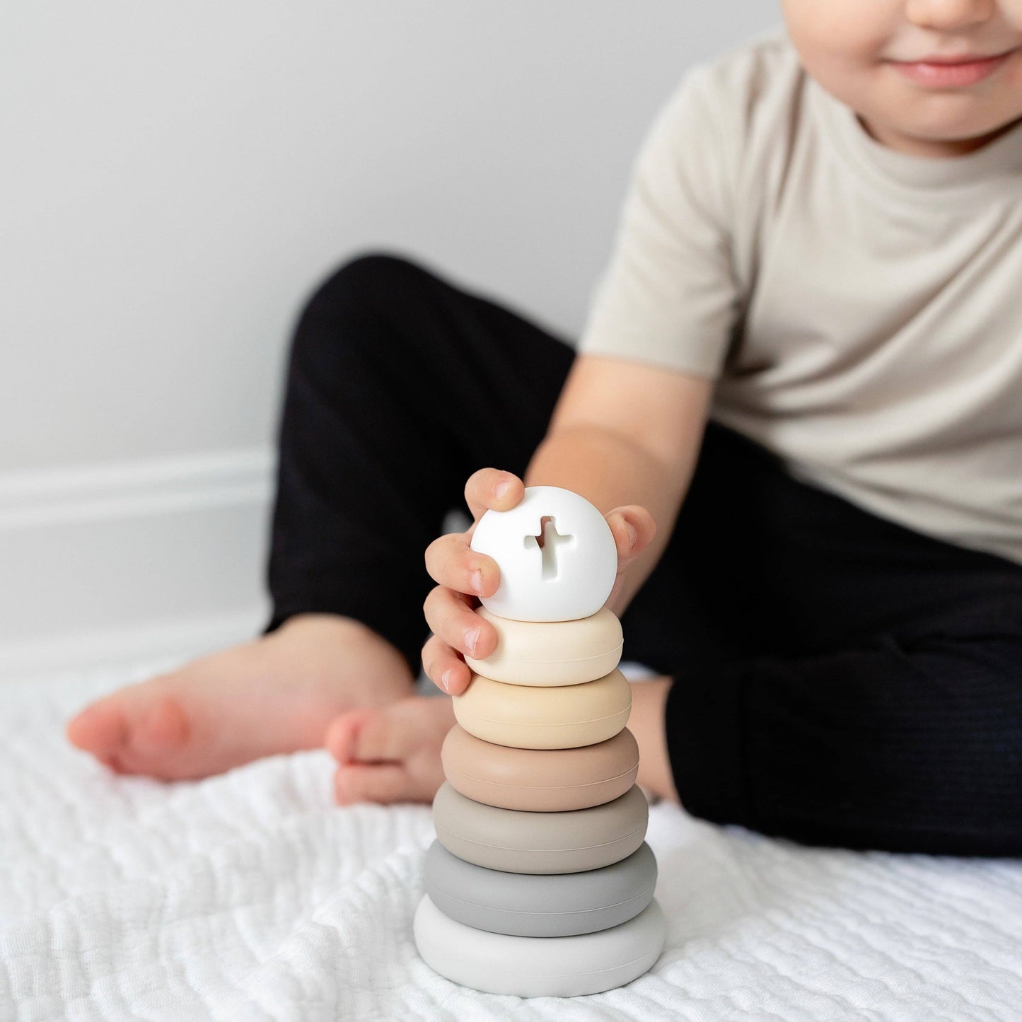 Silicone Cross Stacker Toy – Faith-Inspired, Developmental, and Stylish Baby Gift