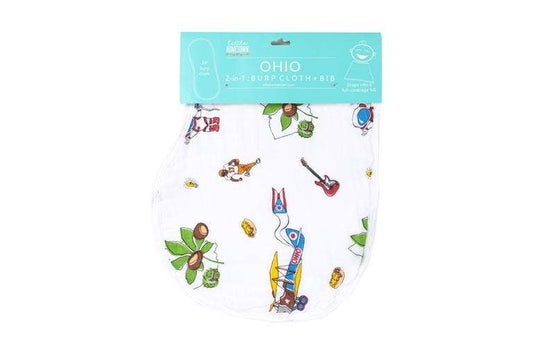 Ohio Baby: 2-in-1 Burp Cloth and Bib