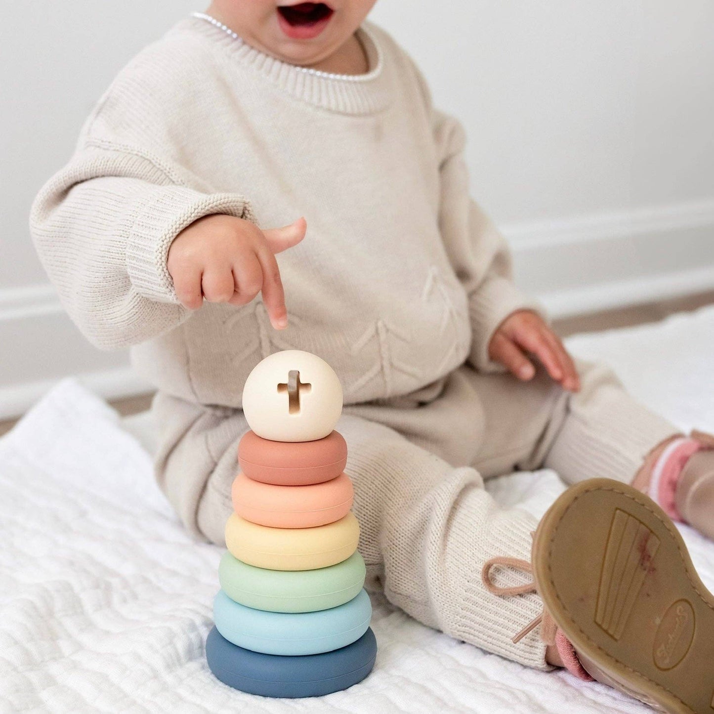 Silicone Cross Stacker Toy – Faith-Inspired, Developmental, and Stylish Baby Gift